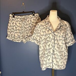 Isaac Mizrahi Zebra print sleepwear- Shortie pajamas, silky fabric, 2 pc.set